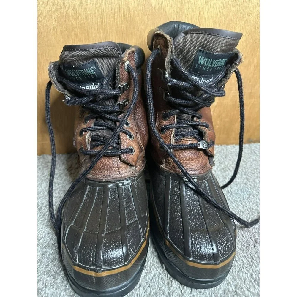 Wolverine Boots Mens 8 Brown Thinsulate Duck Snow Outdoor Hunting Workwear